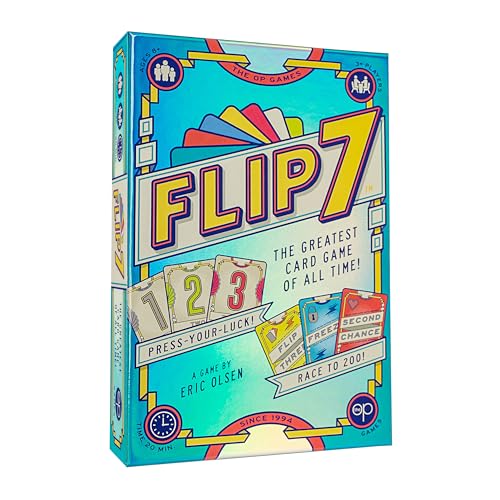 Flip 7, die ultimative Mischung aus Drücken Sie Ihr Glück und Ihre Strategie, schnelllebiges süchtig machendes Kartenspiel, schnell zu erlernen und einfach zu unterrichten, perfekt für Spielabende, 3+ von USAopoly