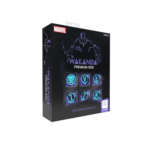 Marvel Black Panther Premium Dice Set | Collectible d6 Dice | Purple & Black Custom Dice with Collectible Tin Case | Based on Marvel Superhero | Officially Licensed Marvel Gift & Merchandise von USAopoly