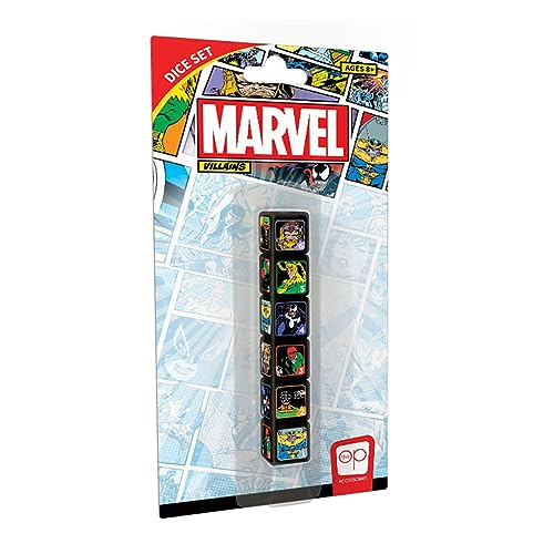 USAOPOLY Marvel Villains Dice Set | Collectible d6 Dice Featuring Thanos; Doctor Octopus; Red Skull; Venom; Loki; and MODOK | Officially Licensed 6-Sided Dice von USAopoly