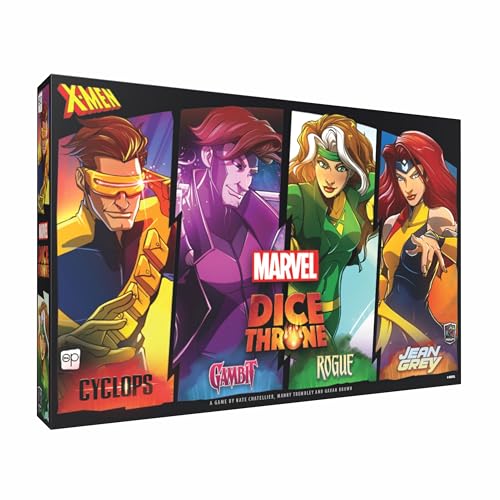 Marvel X-Men Dice Throne Box 2, 4 Hero Box Featuring Cyclops, Jean Grey, Gambit & Rogue, Competitive Dice Board Game, Stand-Alone & Cross Compatible with All Dice Throne Heroes, Officially Licensed von USAopoly