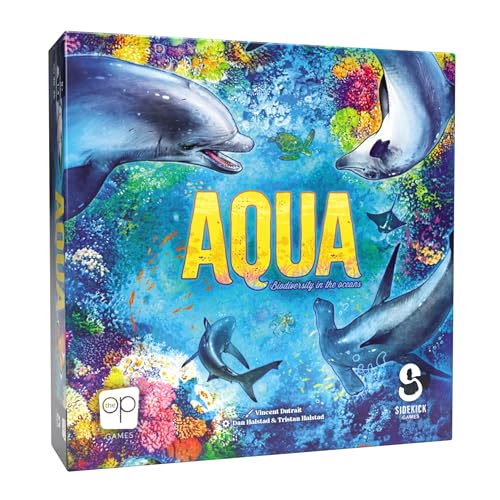 Sidekick Games | Aqua: Biodiversity in The Oceans | Brettspiel | Spannendes Strategiespiel für Erwachsene und Familien | Thematisches Legespiel | Alter 8+ | 1-4 Spieler | Englische Version von USAopoly