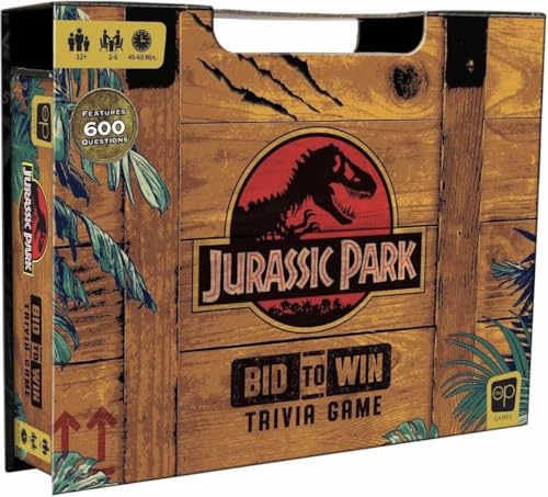 USAopoly The OP Games |Bid to Win Jurrasic Park Trivia | Trivia Board Game | English von USAopoly