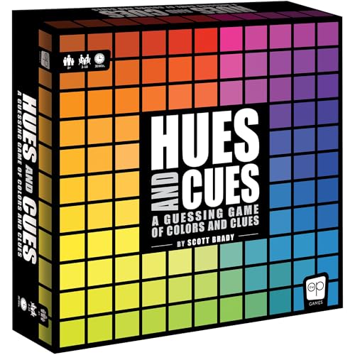 Hues and Cues – Brettspiel für Familienspielabende - Partygame – The OP Usaopoly – Für 3-10 Spieler – Englische Version von USAopoly