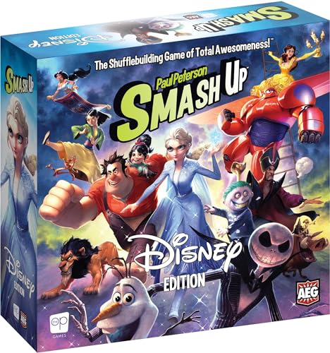 USAopoly The OP Games | Smash Up: Disney Edition | Featuring Disney Characters from Frozen, Big Hero 6, The Lion King, Aladdin, The Nightmare Before Christmas, & More | Standalone Smash Up Game von USAopoly