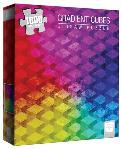 USAopoly TOP-PZ001 Gradient Cubes 1000 Pieces Puzzle, Multicolor von USAopoly