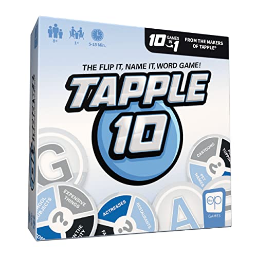 USAopoly Tapple 10 | Mit 10 verschiedenen Spielern in 1 | Lustiges Familienkartenspiel im schnellsten Tempo in tragbarer Verpackung | 1 oder mehr Spieler, ab 8 Jahren von USAopoly