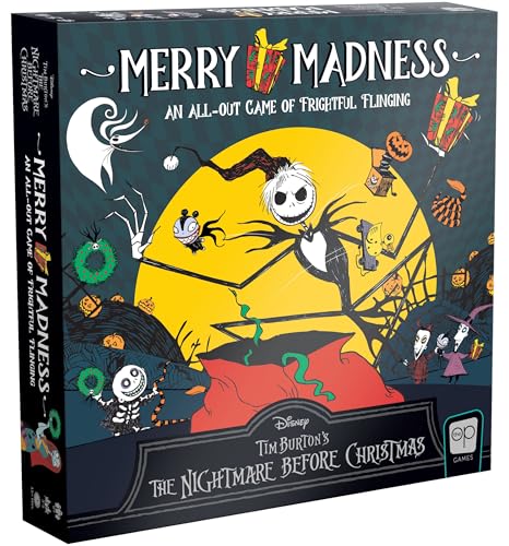 USAopoly The OP Disney Tim Burton's The Nightmare Before Christmas Merry Madness - Würfelspiel - Ab 6 Jahren - Für 3 bis 5 Spieler - Englisch von USAopoly