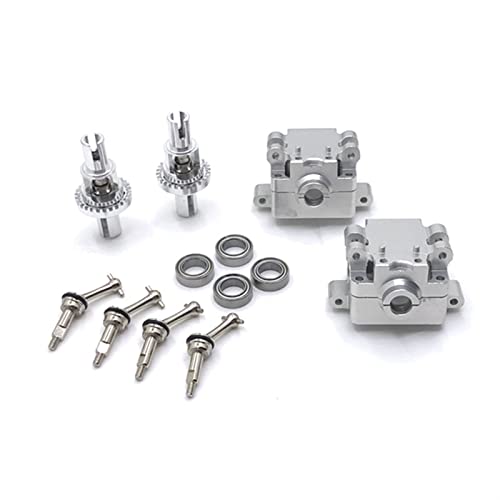 USKI Differentialgetriebe aus Metall und Antriebswelle CVD Set for WLToys 284131 K969 K989 K999 P929 1/28 RC Auto-Upgrade-Teilen.(Color:Silver) von USKI