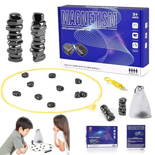 USMEI 2024 New Magnetisches Schachspiel Set, Tragbares Magnetisches Schachbrett, Puzzle Checkers Spiel mit 20 Magnetischen Steinen, Magnet Schach Spiel für Weihnachtsfeier von USMEI