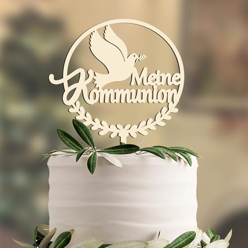 Cake Topper Holz, Torten Topper Tortendeko-Meine Kommunion, Kommunion Torten Topper Kommunion Dekoration von UTEFIF