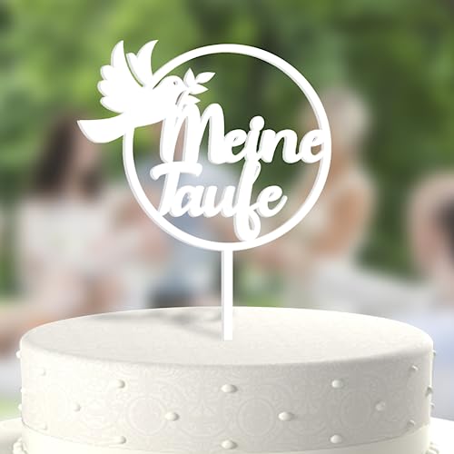 Cake Topper Taufe,Holz Meine Taufe Torten Topper Taufe Holz Tortendeko Zur Taufe - Geburtstage Taufen Duschen Kommunionfeiern von UTEFIF