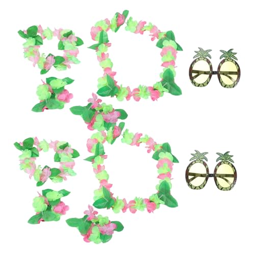 UTHCLO 10 Stück Teiliges Hawaii Luau Accessoires Set mit Grüner Blumenkrone und Ananas Sonnenbrille Leichtes Strandkostüm für Damen und Tropische Beach Party Deko und Verkleidung UTHCLO 10 Stück Teiliges Hawaii Luau Accessoires Set mit Grüner Blumenkrone und Ananas Sonnenbrille Leichtes Strandkostüm für Damen und Tropische Beach Party Deko und Verkleidung von UTHCLO