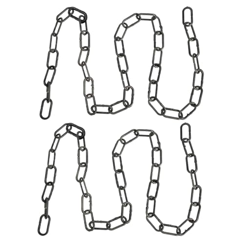 UTHCLO 2 Stück Halloween Deko Teiliges Leichte PE Kunststoffkette in Schwarz Silber Realistische Deko für Party Grusel Event Haunted House und Bühnenperformance UTHCLO 2 Stück Halloween Deko Teiliges Leichte PE Kunststoffkette in Schwarz Silber Realistische Deko für Party Grusel Event Haunted House und Bühnenperformance von UTHCLO