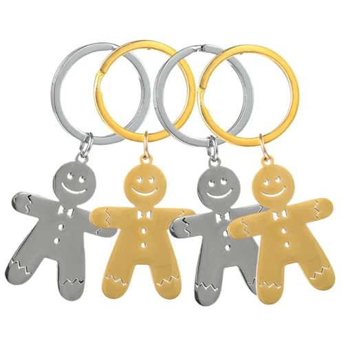 UTHCLO 4 Stück Teiliges Schlüsselanhänger mit Lebkuchenmann Weihnachtsanhänger in Gold und Silber Dekorative Taschen und Schlüsselaccessoires Festliche Geschenkidee für Familie und UTHCLO 4 Stück Teiliges Schlüsselanhänger mit Lebkuchenmann Weihnachtsanhänger in Gold und Silber Dekorative Taschen und Schlüsselaccessoires Festliche Geschenkidee für Familie und von UTHCLO