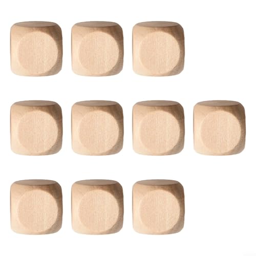 Craft with Wooden Dice Blank Wood Blocks for DIY Printing and Carving Pack of 10 (16mm) von UTTASU