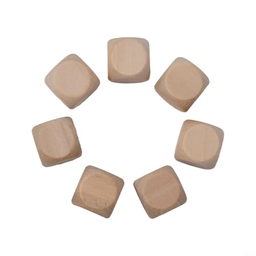 Craft with Wooden Dice Blank Wood Blocks for DIY Printing and Carving Pack of 10 (20mm) von UTTASU