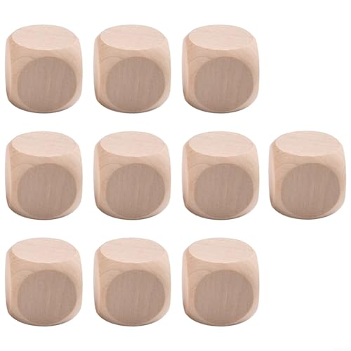 Craft with Wooden Dice Blank Wood Blocks for DIY Printing and Carving Pack of 10 (25mm) von UTTASU