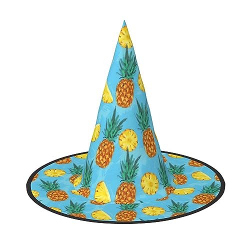 UVBDF 2 Stück frische Ananas Halloween Hexenhut für Frauen breite Krempe Faltbare Spitze Kappe für Halloween Party von UVBDF