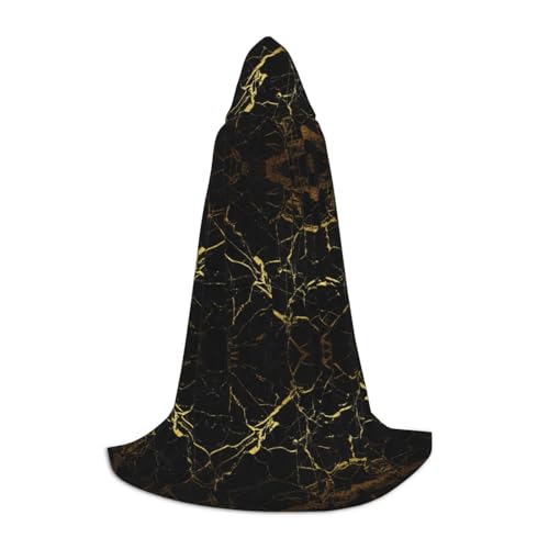 UVBDF Goldfarbene schwarze Tapete, Halloween-Kostüm, Kapuzenumhang, Cosplay, Umhang mit Umhang, Accessoire, Karnevals-Must-Have von UVBDF