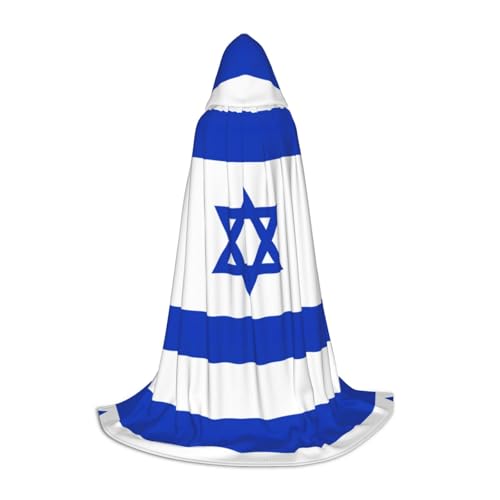 UVBDF Halloween-Kostüm mit israelischer Flagge, Cosplay, Umhang, Umhang mit Umhang, Zubehör, Karnevals-Must-Have von UVBDF