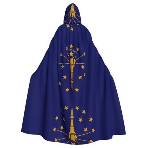 UVBDF Indiana State Flag Halloween Umhang mit Kapuze Cosplay Kostüm Erwachsene Robe Umhang für Damen und Herren von UVBDF