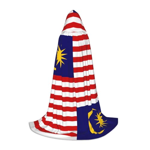 UVBDF Malaysia-Flagge, Halloween-Kostüm, Kapuzenumhang, Cosplay, Umhang mit Umhang, Zubehör, Karnevals-Must-Have von UVBDF