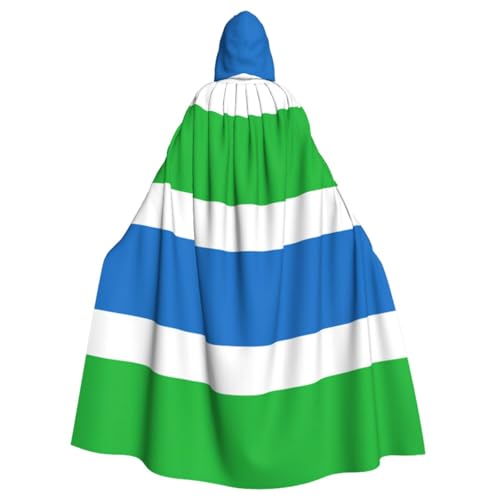 UVBDF Sierra Leone Flagge, Halloween-Umhang, Kapuzenumhang, Cosplay-Kostüm, Erwachsenen-Umhang für Damen und Herren von UVBDF