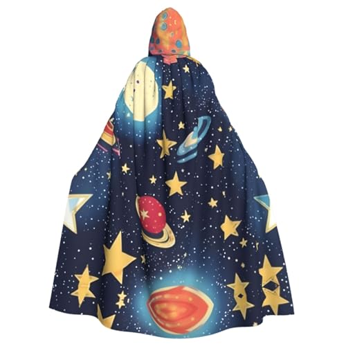 UVBDF Sternenhimmel-Universum Weltraum Halloween Umhang Kapuzenumhang Cosplay Kostüm Erwachsene Robe Umhang für Damen und Herren von UVBDF