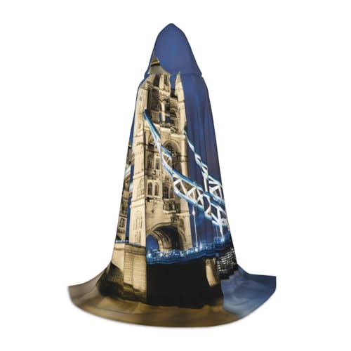 UVBDF Tower Bridge in London Halloween-Kostüm, Kapuzenumhang, Cosplay, Umhang, Accessoire, Karnevals-Must-Have von UVBDF