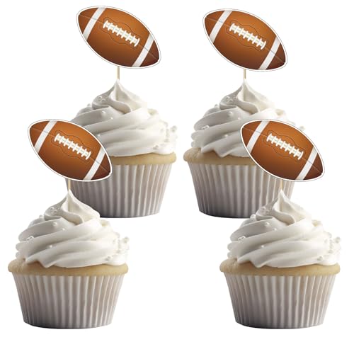 24 Stück Rugbybälle Cupcake Toppers für Rugby Thema Party und Sport Geburtstag Party Dekoration von UVTQSSP