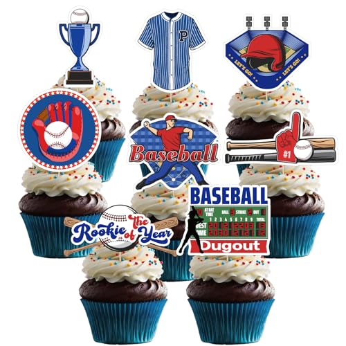 32 Stück Baseball Cupcake Toppers, Baseball Kuchen Deko für Baseball Thema Party dekoration von UVTQSSP