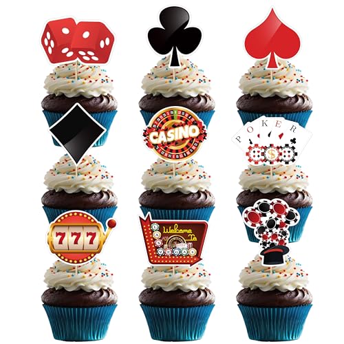 36 Stück Casino Kuchendekorationen Poker Kuchen Dekorationen Casino Tortendeko Las Vegas Casino Nacht Thema Party Casino Nacht Geburtstag Kuchendeko Zubehör von UVTQSSP