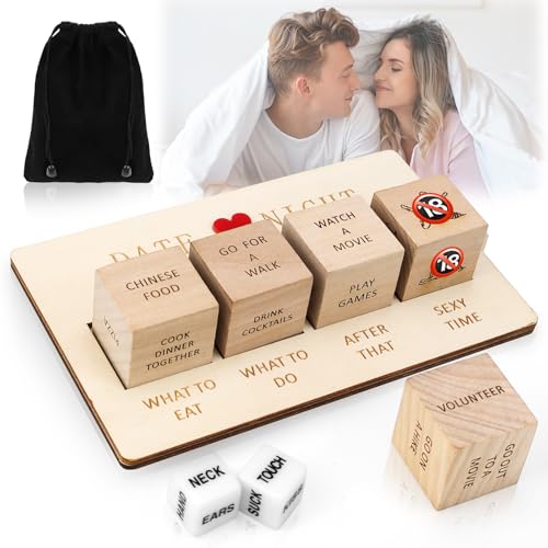 UVVRUR Date-Night-Würfel für Paare, Romantisches Paar-Würfel-Set, Entscheidungswürfel, Geschenk für Jahrestag, Hochzeit (Quadrat) von UVVRUR