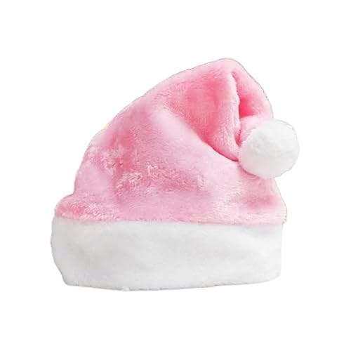 UYFRD Winter-Weihnachtsmütze für Herren und Damen, Karneval, Weihnachtsmann, dicke Mütze mit Pompon, mehrfarbig, für Erwachsene und Kinder, warmer Samt, Cosplay-Mütze (Rosa) von UYFRD