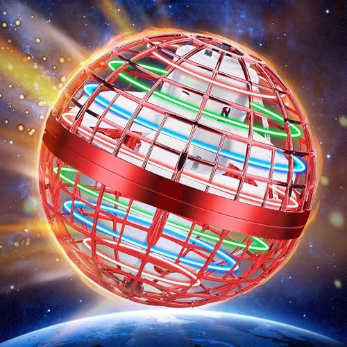 2024 Flying Orb Galaxy Ball Toy, Flying Ball Toy Globe Cosmic Boomerang Ball Hover Orb Galactic Flying Spinner, Mini Hand Drone Magic Floating Ball, Cool Toys Gift for Kids Boys Girls Teens (Rot) von UYOE