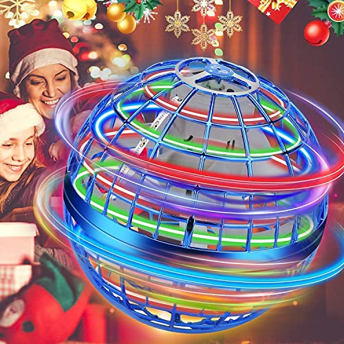 UYOE Fliegender Ball,Hover Ball,Flying Ball,hoverball,Flying Spinner,Fliegender Magic Ball für Kinder Erwachsener mit LED-Leuchten, 360° drehende Hand betätigt Boomerang (Blue) von UYOE