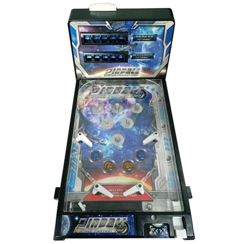 UYTOIZ Flipperautomat für Kinder Ab 4 Jahren Und Erwachsene 42x15x17 cm Flipper-Spielzeug für Familien-Spieleabend Pinball Space Galaxy Game mit Torschützen und Lichtern und Geräuschen von UYTOIZ