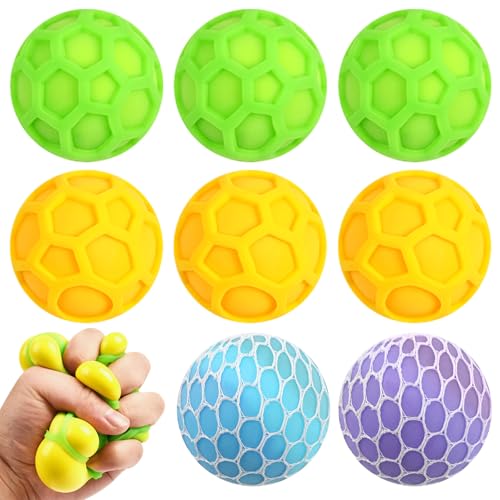 UYUYong 8 Stück Mesh Stressbälle Squishy Balls Squeeze Ball Fidget Toy Verdickt Druckentlastungsbälle Zum Entspannen Anti Stress Spielzeug Set für Angst Abbauen Und Beruhigung UYUYong 8 Stück Mesh Stressbälle Squishy Balls Squeeze Ball Fidget Toy Verdickt Druckentlastungsbälle Zum Entspannen Anti Stress Spielzeug Set für Angst Abbauen Und Beruhigung von UYUYong