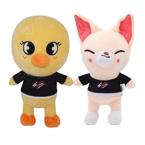 UZSXHJ 2 PCS Cute Plush Doll Skz,Cartoon Plüschtier für Kinder,Skz Plush Toy Children doll Süßes Kuscheltier,Stofftier Plüschtiere,Puppe Kawaii Plüsh,Spiel Weiche Schlafkissen,für Kinder Geburtstag von UZSXHJ