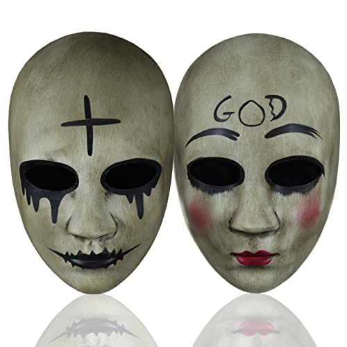 Purge Maske für Erwachsene Halloween Kostüme: Kreuz und Gott Masken, gruseliges Horror-Gesicht, für Cosplay Maskerade Clown Party - Sets von Ubauta