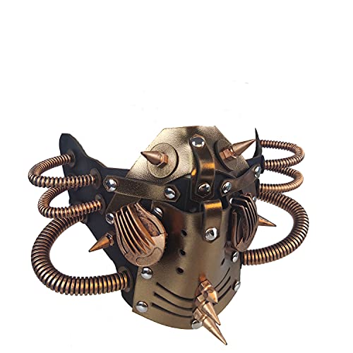 Ubauta Steampunk Ledermaske Cosplay Maske Punk Rivet Maskerade Maske-Bronze von Ubauta