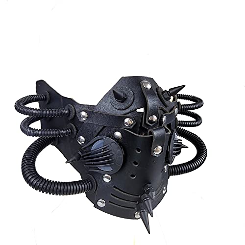 Ubauta Steampunk Ledermaske Cosplay Maske Punk Rivet Maskerade Maske-Schwarz von Ubauta