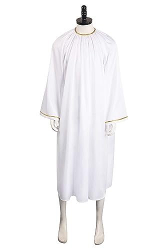 Ubaywey Aziraphale Crowley Cosplay Kostüm für Erwachsene, weißer Engel, Robe, Halloween-Outfit-Anzug, Größe XXL, Weiß von Ubaywey