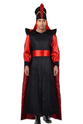 Ubaywey Herrenkostüm, Zauberer-Kostüm, Halloween, Deluxe-Outfits, Uniform, Schwarz, M von Ubaywey