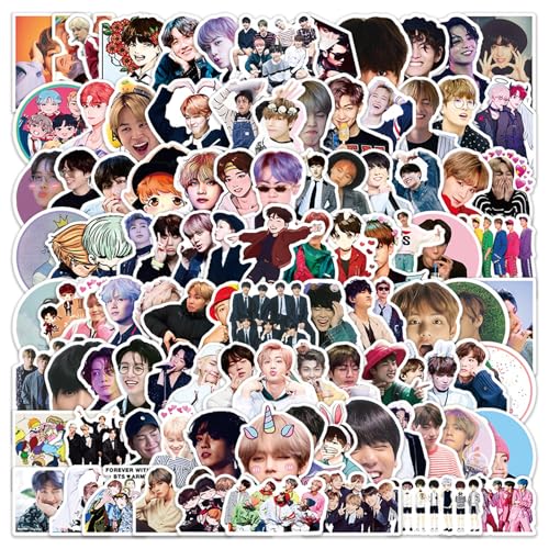 Ubephant BTS Sticker, BTS Aufkleber, 100 Pcs Wasserdicht Sticker BTS Style Decals Computer Skateboard Gepäck Aufkleber BTS Geschenke für Fans von Ubephant