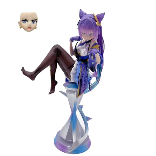 Ubephant Genshin Impact Anime Figuren, Keqing Anime Figur, Genshin Impact Action Figur, Genshin Impact Figure, 22cm PVC Sammlerstück Desktop Ornamente Spielzeug Geschenk für Anime Fans von Ubephant