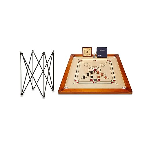 Uber Games Carrom-Set – jetzt mit härteren Kanten für besseren Rückprall, Carrom-Bretter mit Mangoholzkanten und Einer 4 mm dicken, polierten Mangoholz-Spielfläche. Wiegt 7 kg von Uber Games