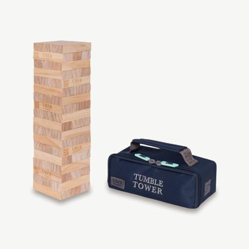 Uber Games - Tumble Tower - Pinien - Größe Mini bis zu 45 cm - Riesenspiele für den Garten - Holzstapeltürme - FSC-zertifizierte Kiefernholz - Ideal für Veranstaltungen, Hochzeiten & Partys von Uber Games