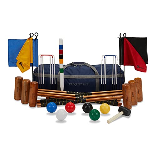 Ubergames Europe Hochwertiges Croquet/Krocket Set ECO Hartholz, 6 Personen - Croquet aus England - Hartholz - Outdoorspiel - Sport Spiel Weltmeister - Nr 1 von Uber Games