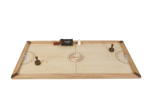 Shuffle Puck Game - A wooden version of air hockey, extremely fast! This board measures 130cm x 70cm and this wooden air hockey set includes two handles, one acrylic puck and 30gms of powder. by Uber Games von Ubergames